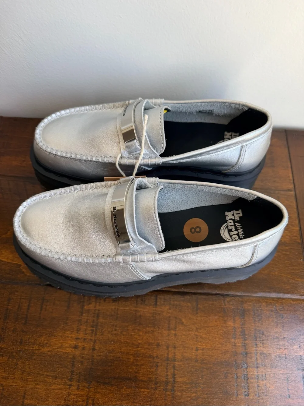 Dr. Martens Penton II Quad Metallic Leather Loafers Women's Size 8